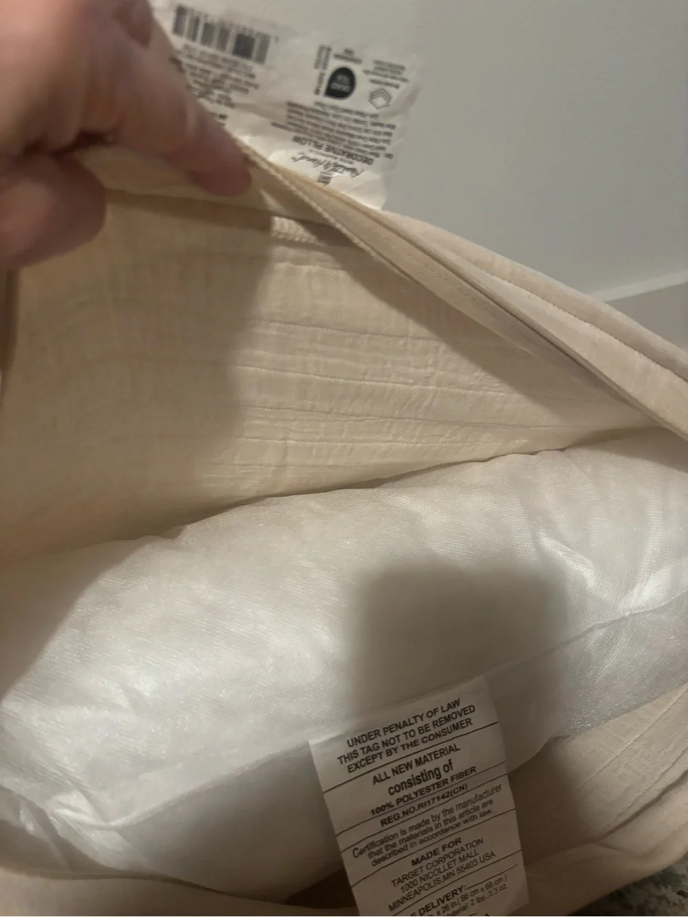 NWT Hearth & Hand Magnolia Stitch Stripe Euro Pillow 26x26